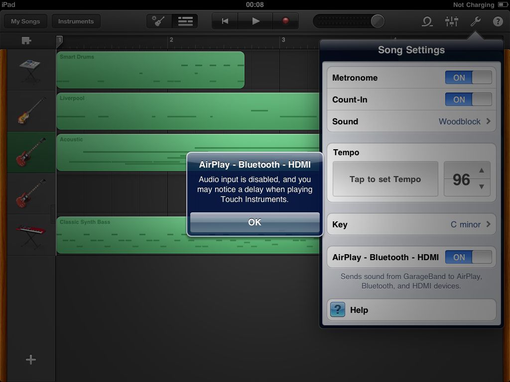 Enabling audio output to AirPlay - Bluetooth - HDMI disables audio input