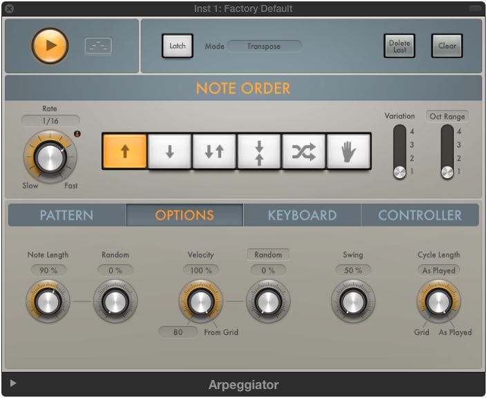 With lots of options available, Logic Pro X's Arpeggiator is likely to please new and old Logic users.