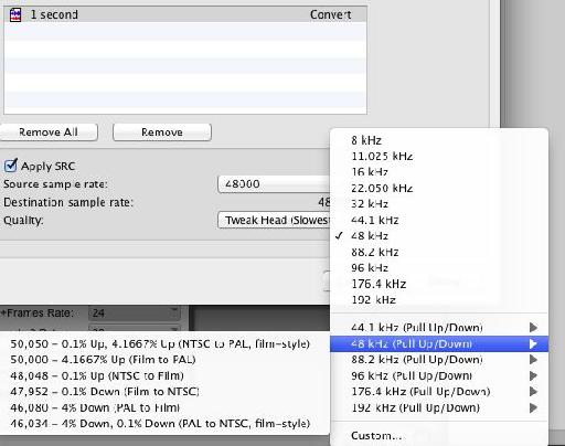 Choosing the appropriate source sample rate