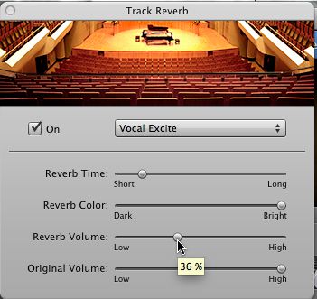 Reverb volume slider