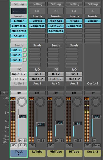 MultiBand tube compression with three bands