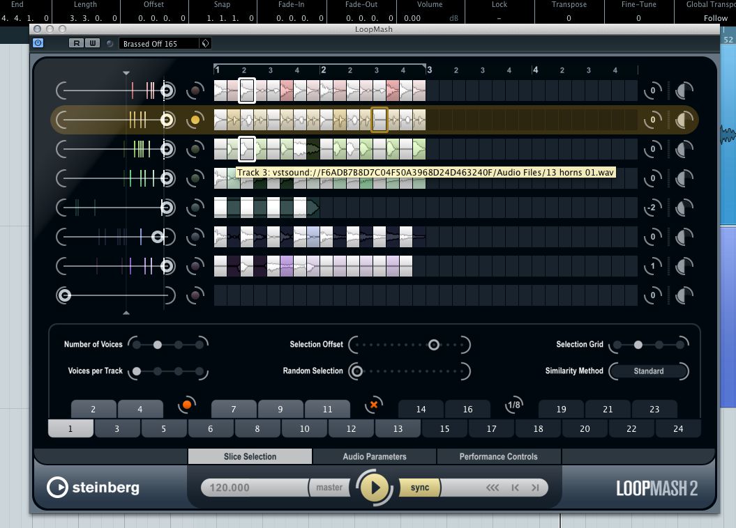 LoopMash remixing a collection of grooves