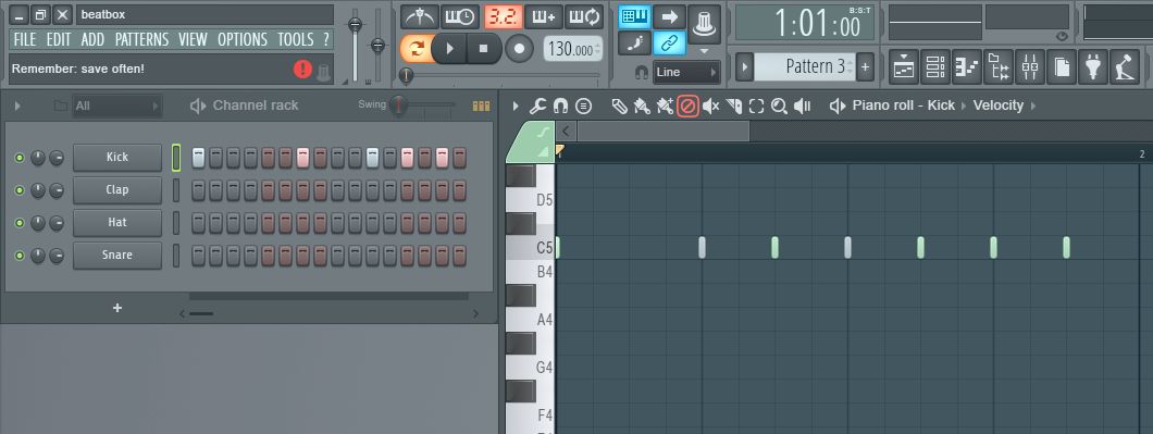 fl studio velocity shortcuts