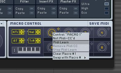 MIDI learn can be used to control any parameter