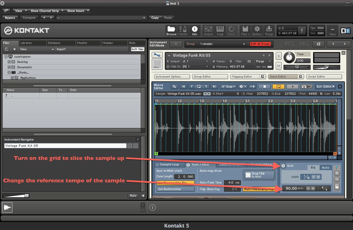 Flexible Pitch and Time in Kontakt : 