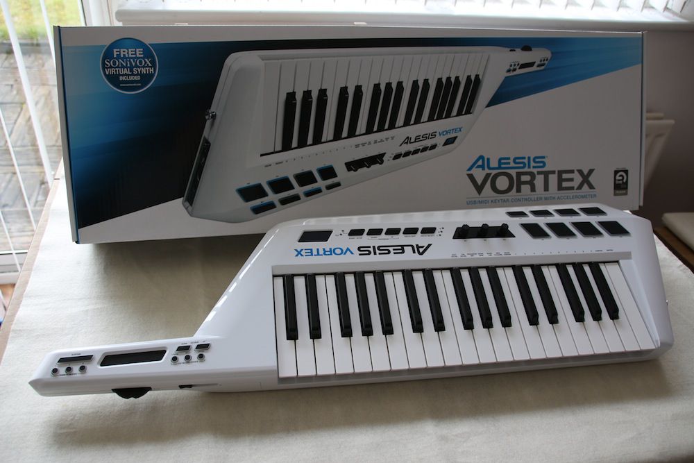 It's a keytar! And it's white!