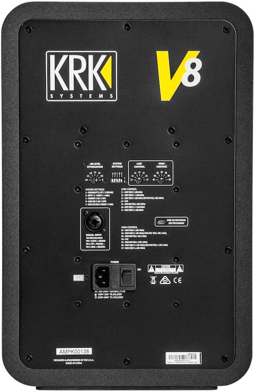 The KRK V8 S4 rear panel