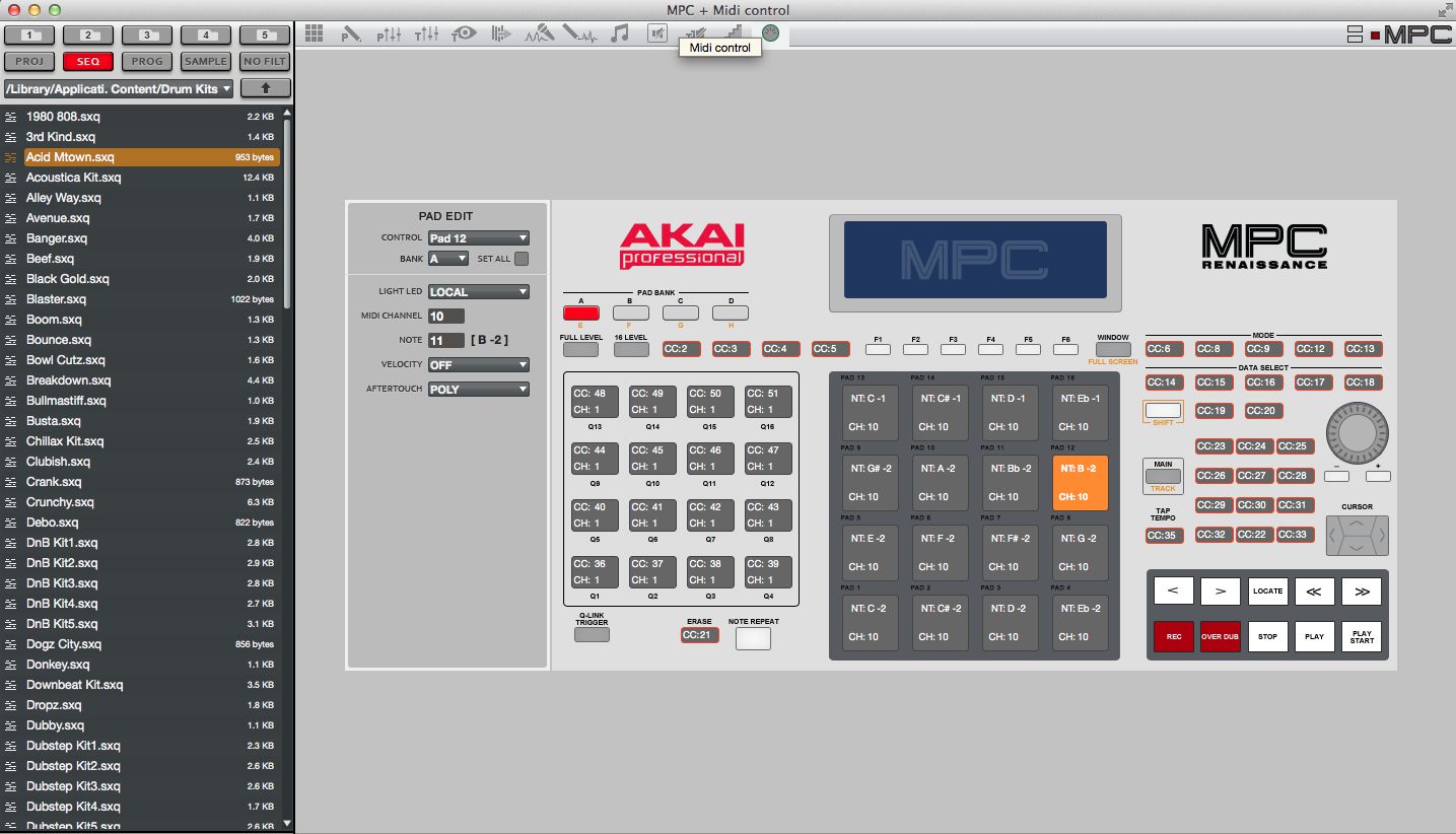 The new MIDI Control Mode opens up the MPC's to become controllers for any MIDI capable music software!