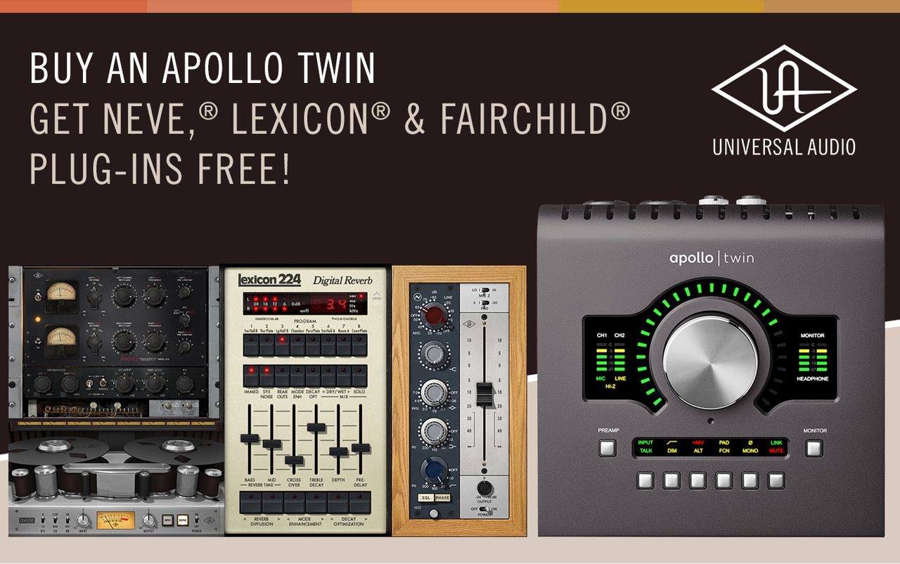 Universal Audio Announces Free UAD Plug-Ins from Neve, Lexicon, and Fairchild with Apollo Twin Purchase