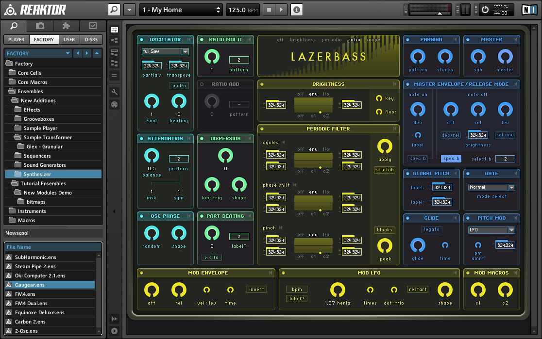 If you can't get interesting sounds out of Reaktor you're in the wrong business!