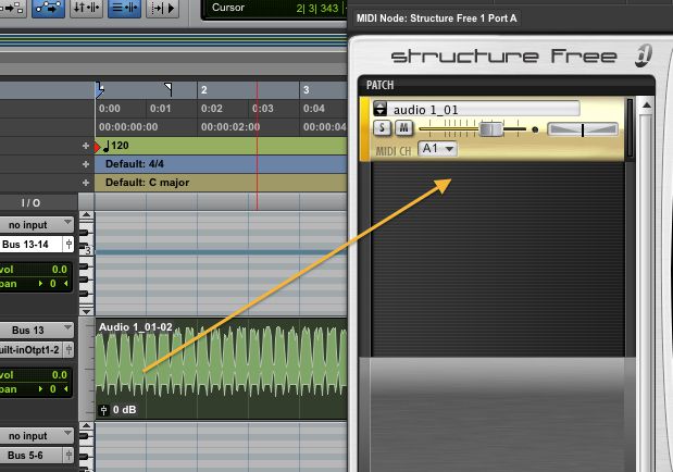 Drag a recorded clip of your wobble bass sound to Structure to create a new patch
