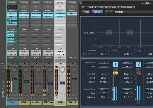 MultiBand tube compression using Multipressors as filters