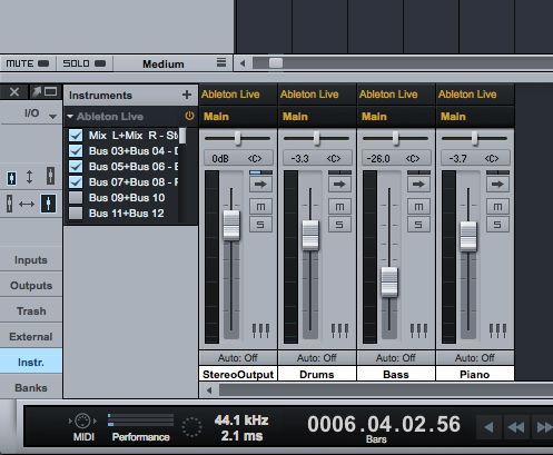 Rename the ReWire tracks and you can start mixing!