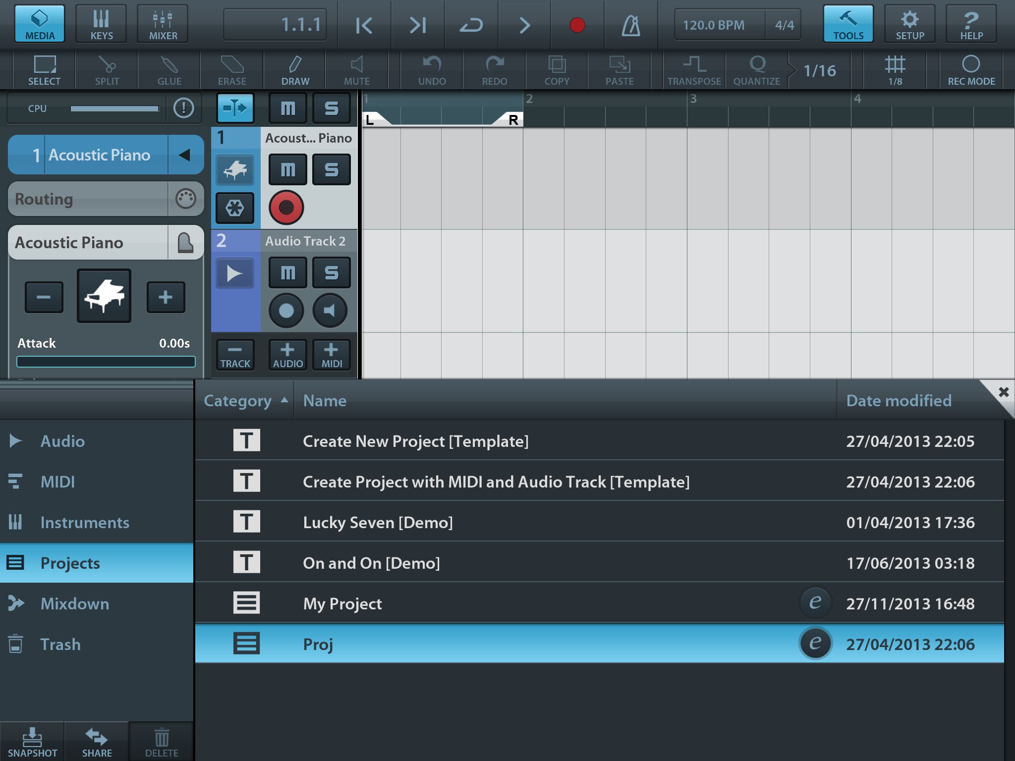 Cubasis is a well-designed app for iPad that contains instruments, effects and audio recording.