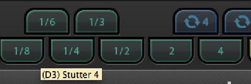 Change the stutter value with the green buttons.