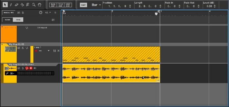 Pic 4: An audio clip in the sequencer.