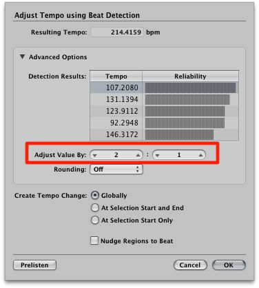 Using 'Adjust Tempo Using Beat Detection' may require some adjustments if the tempo found is not what you were expecting!