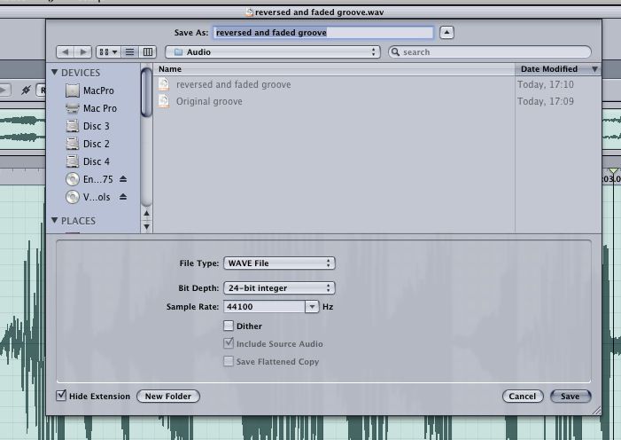 Specific audio export options are also available 
