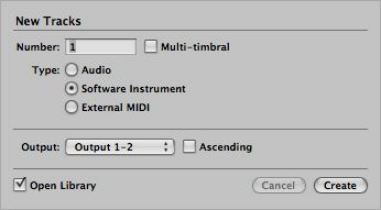 Create a Software Instrument Track