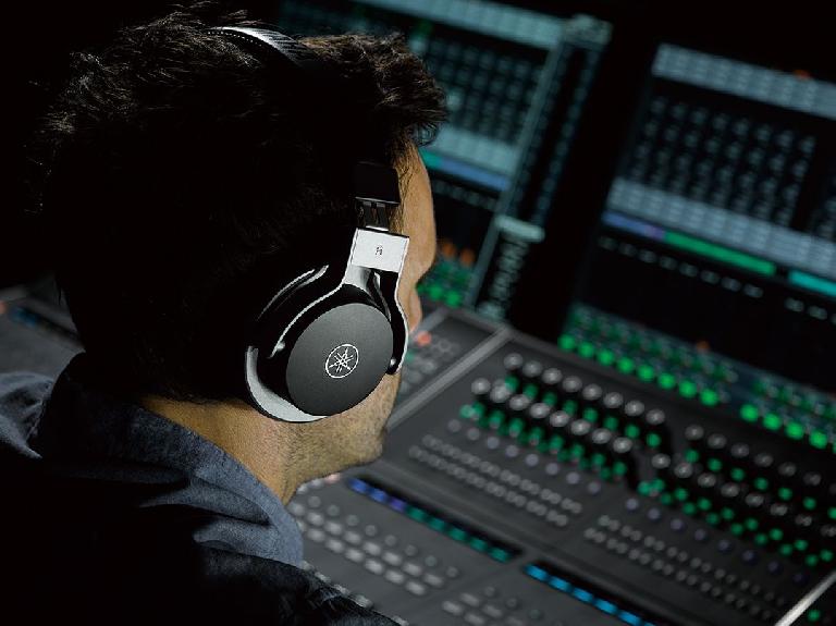 The Yamaha HPH-MT7 headphones in the studio.