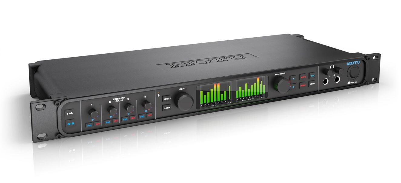 MOTU 8PRE-ES Audio Interface With 8 Mic Inputs Now Shipping