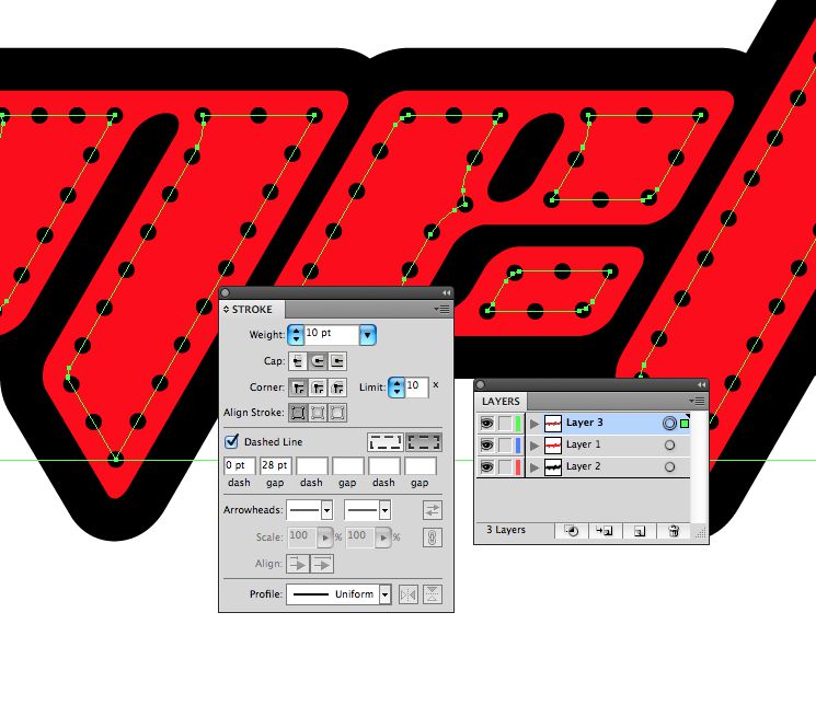 Nieten Text Mit Offset Pfade In Illustrator Macprovideo Com