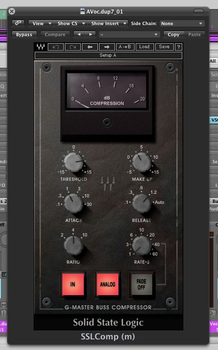 (Pic 4) The excellent Waves SSL Master Bus compressor.