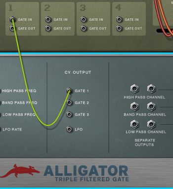 Run a line from the Control Voltage Gate 1 Output to the Pad 1 Gate Input