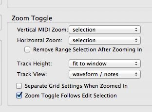 Preferences settings for Zoom Toggle.