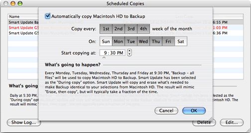 Fig 4 Many backup utilities let you set a schedule for automatic backups 