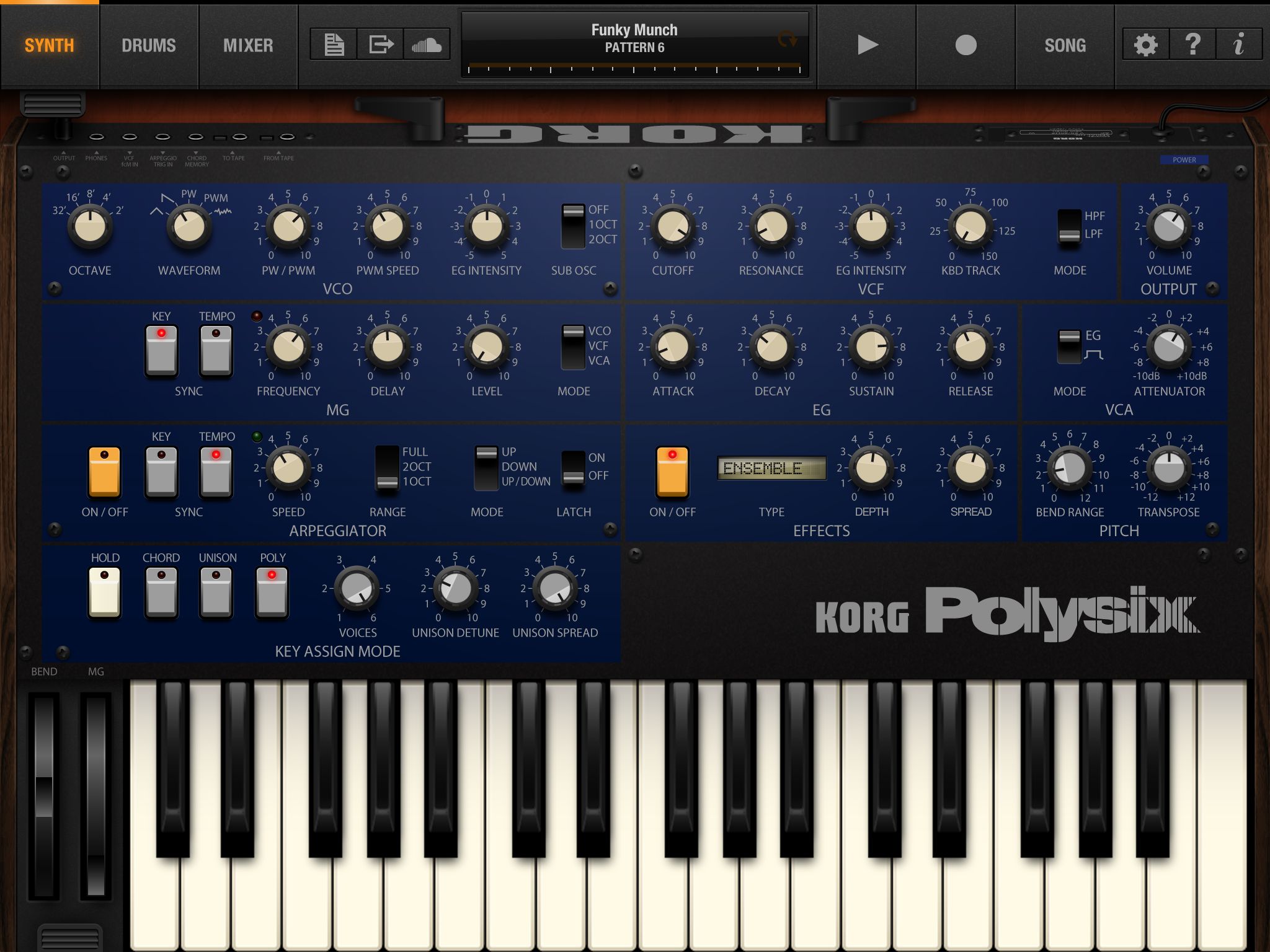 Pic 1 – iPolysix Synth Interface