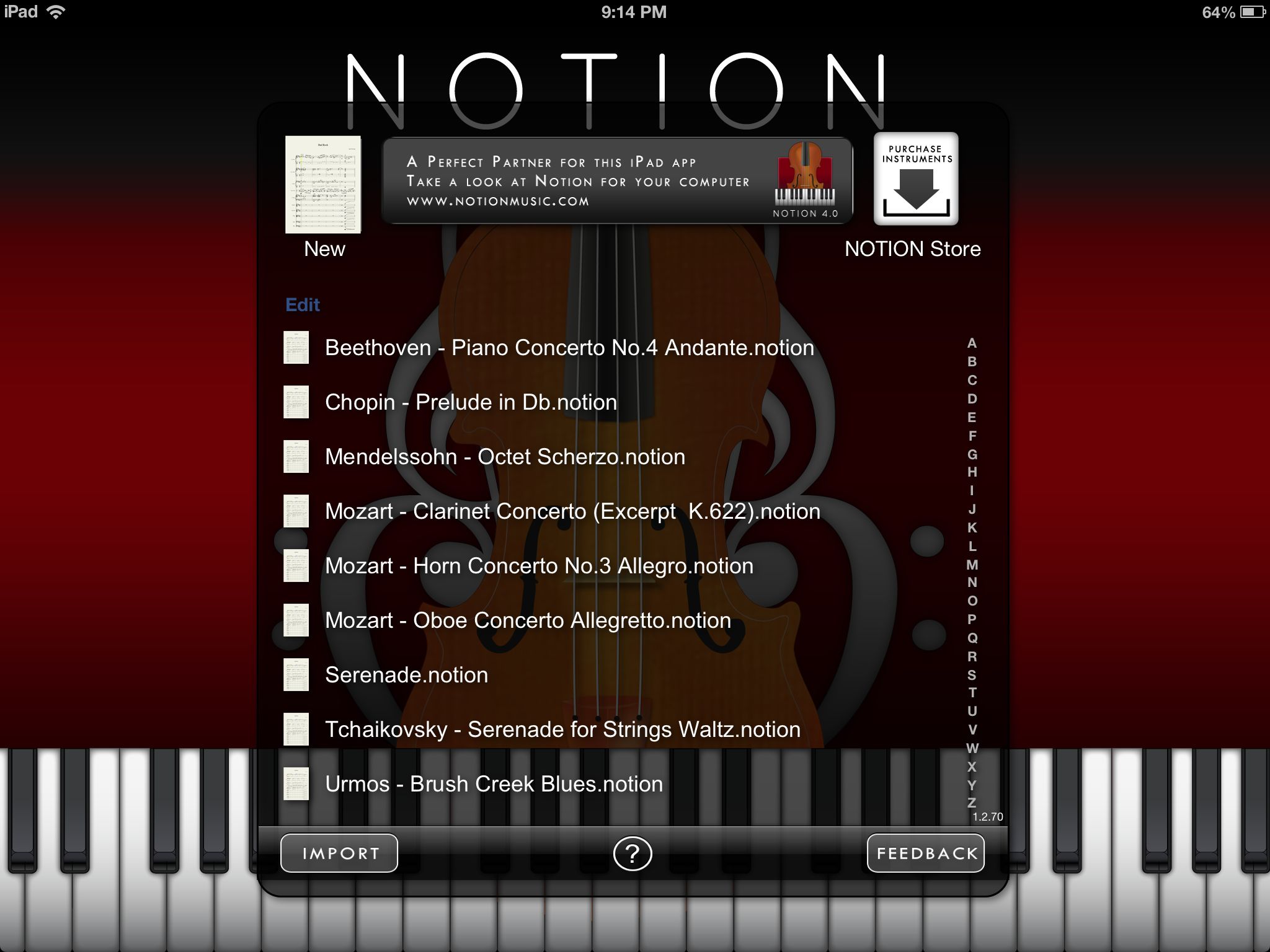 Pic 7 – Notion for iPad Score Selection.