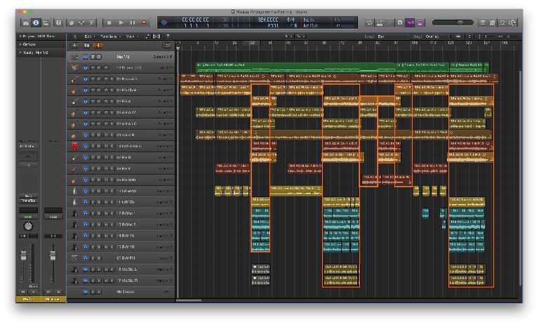 Fig 5 As tracks/musical parts drop in & out throughout an arrangement, balanced panning choices must factor this in