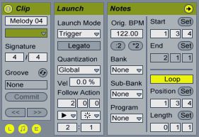 Follow Action properties for the main drum pattern.