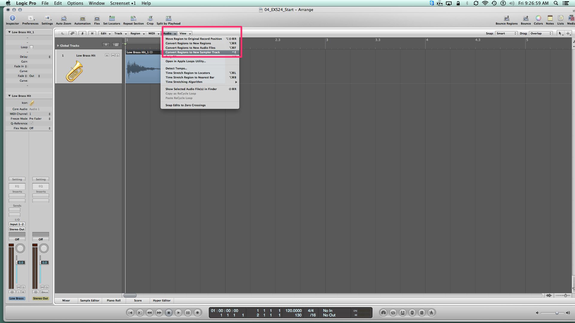 Pic 6: Convert Regions to New Sampler Track