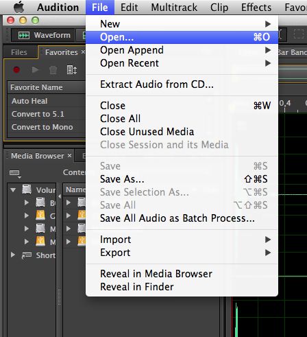 how to extract audio from video file audition