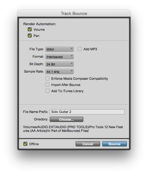 Fig 5 The Track Bounce dialog box 