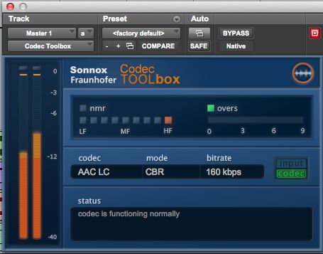 Figure 1 - Codec Tool Box Plug-in