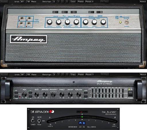 Brainworx Ampeg SVT-VR and SVT-3 Pro bass amplifier plug-ins.