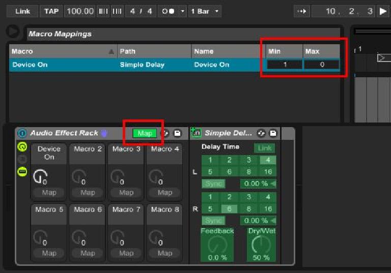 min-max MIDI mapping