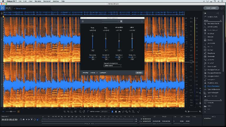 The Music Rebalance settings used in Audio example 4