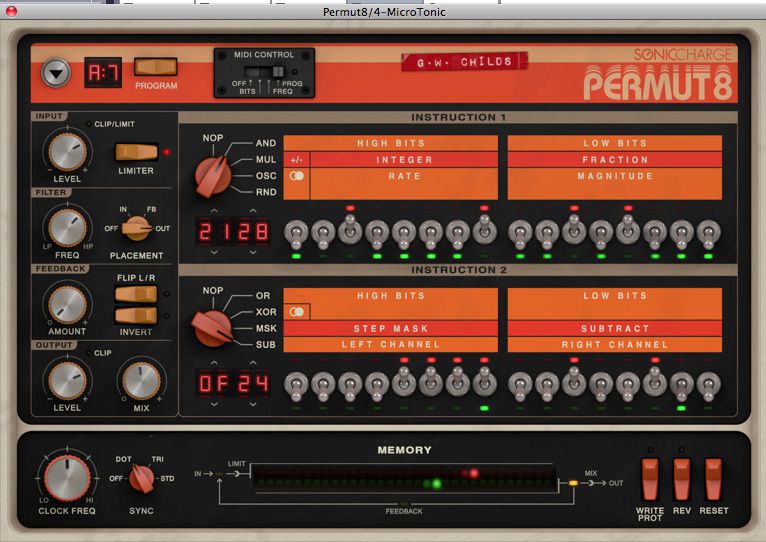 The Permut8 interface.