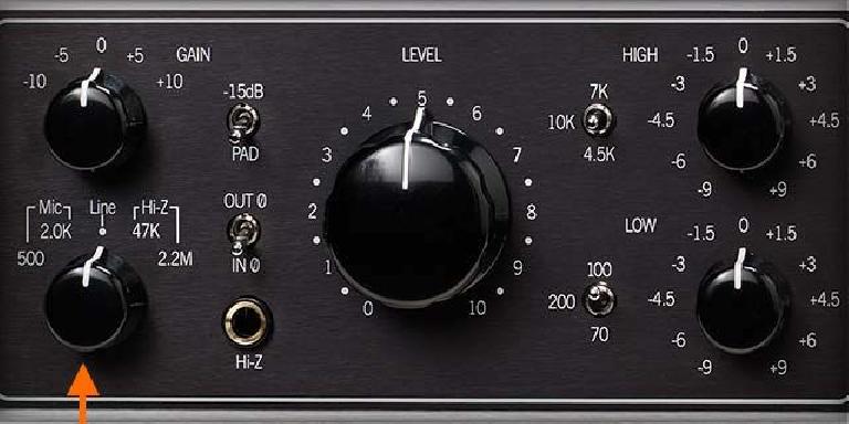A mic preamp with variable impedance