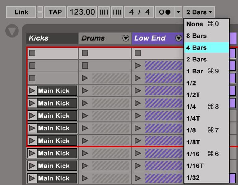 Setting the Global Launch Quantization.