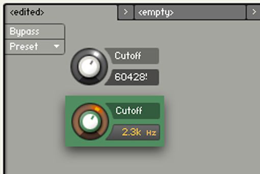 When we move $myControl the Cutoff will follow its position.