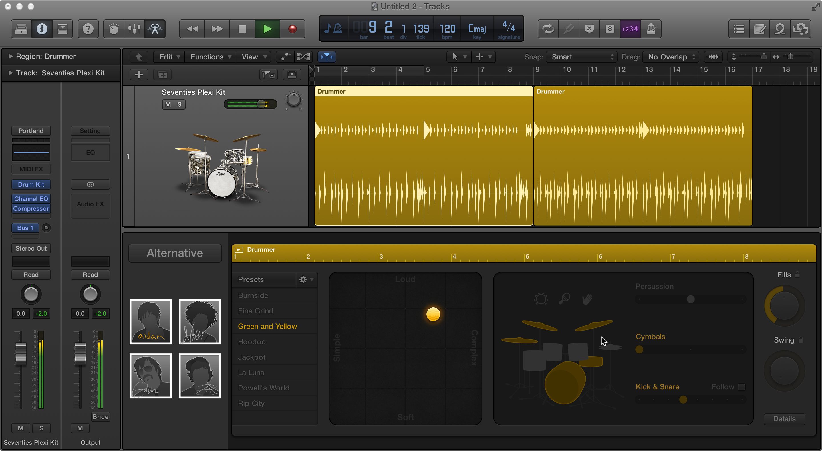 Logic Pro X's Drummer Tracks automatically improvise a groove to fit your track!