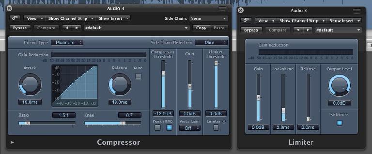 (Pic 2c) Even stock compressors and limiters differ pretty drastically.