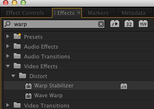 how to use warp stabilizer and speed on same clip