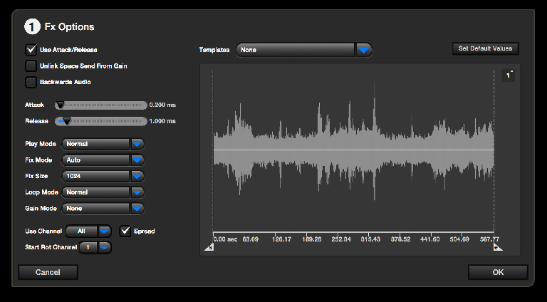 Reality 2.0  FX options dialog