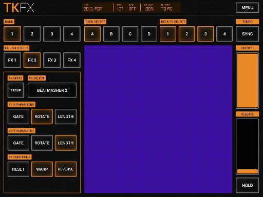 Drag and tap the X/Y grid to control Traktor's effects in realtime.